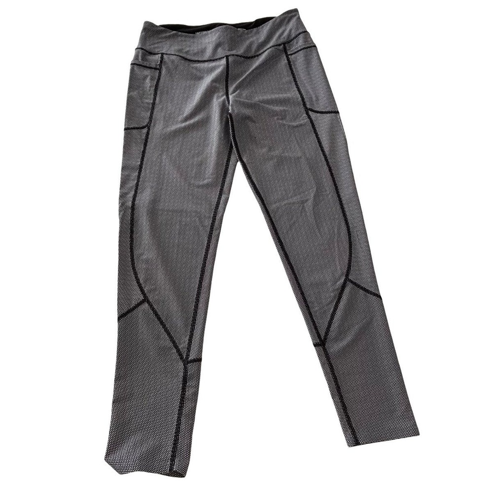 Victoria's Secret Sport Total Knockout Leggings Large Black White Pockets